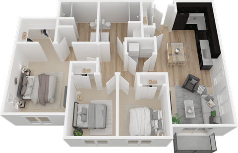 C1 Floor Plan at STATION BY VINTAGE, COVINGTON Washington